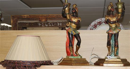 A pair of Blackamoor table lamps